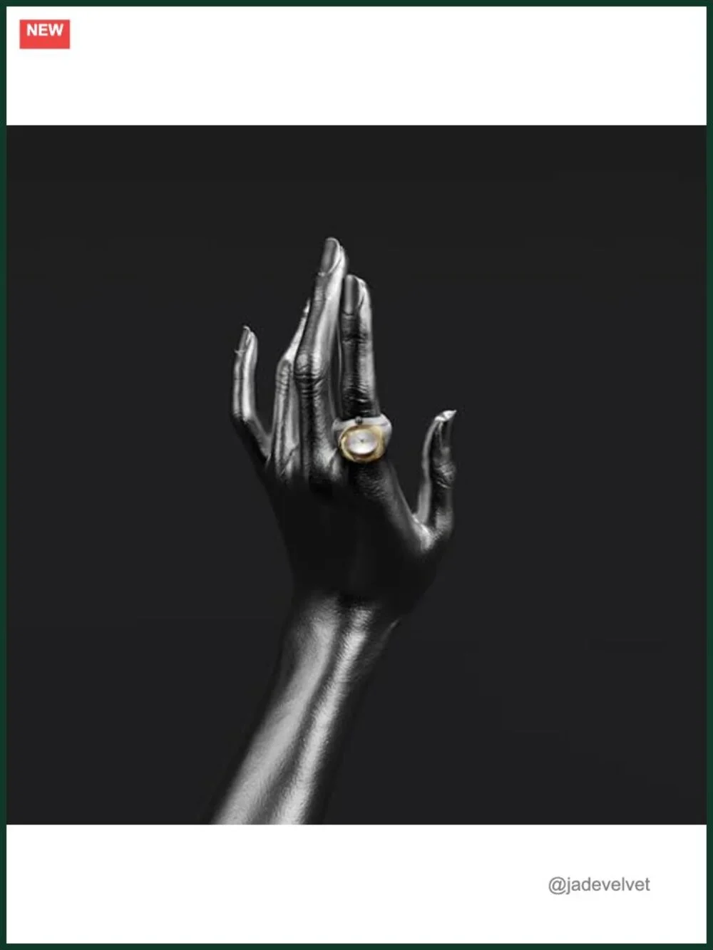 Adjustable Ring Watch Faceted Gold Bezel Quartz Analog Mini Dial Crystal